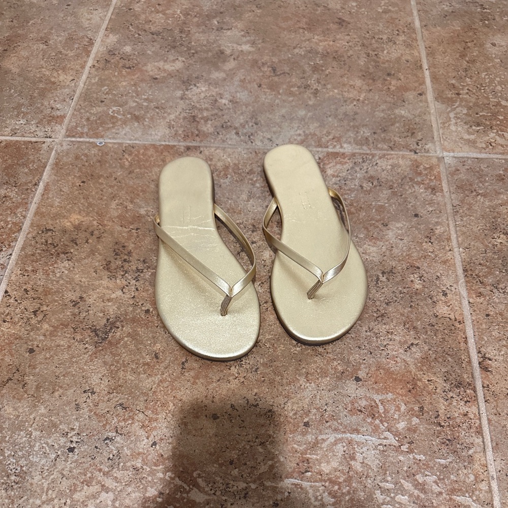 TKEES Gold Flip Flops